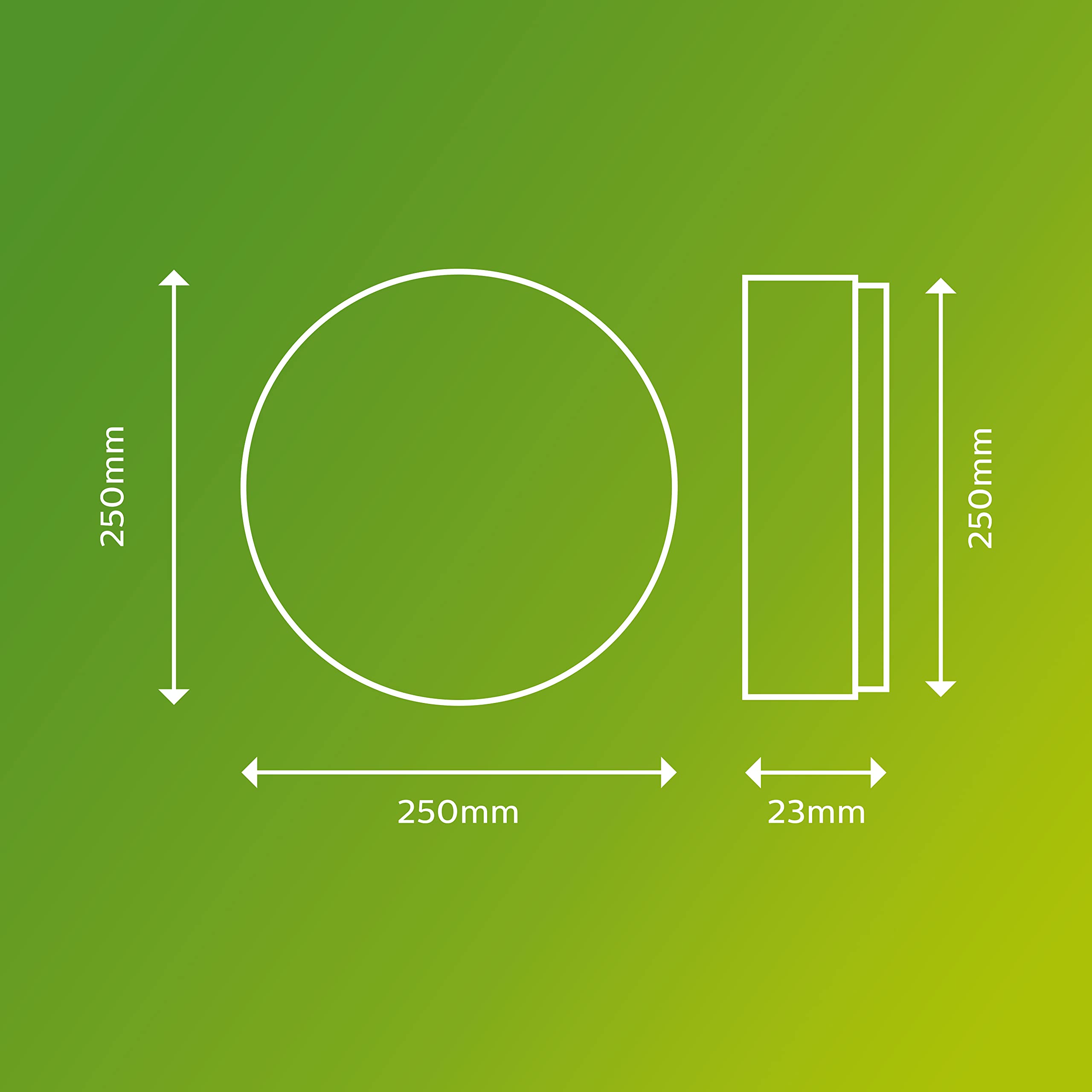 Plafonnier extérieur PHILIPS LED Superslim 15W [Blanc chaud - Noir] Résistant à l'eau IP54, pour éclairage de jardin, patio et terrasse.