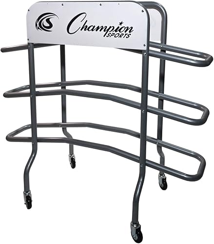 Miniatura 14 de Champion Sports Deluxe Heavy Duty Basketball Storage Cart with Locking Swivel Caster Wheels (Black)