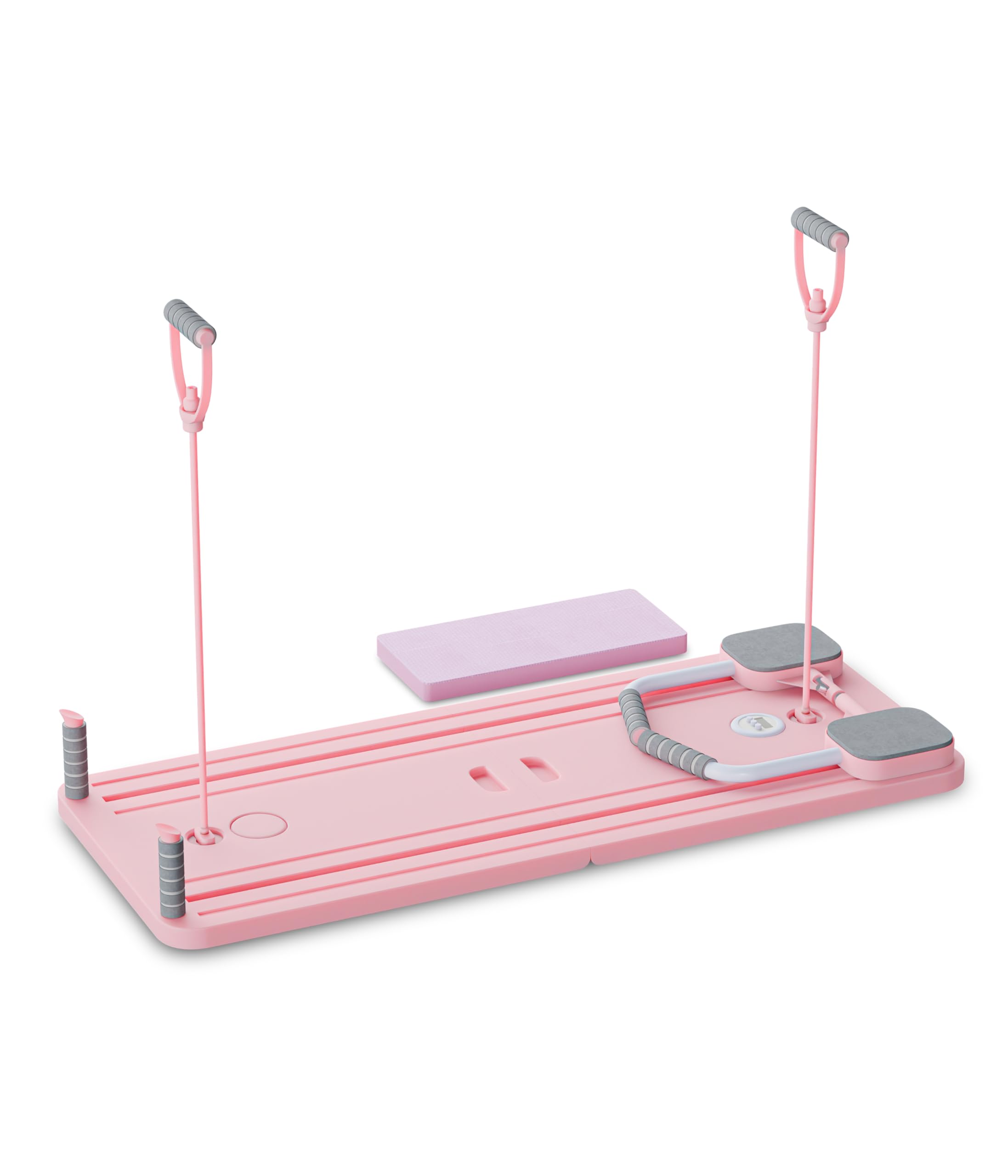 Yunik® Pilates Board | Faltbar & Kompakt | Ganzkörper Set mit Trainingsbändern Home Workout Pilates Reformer für Zuhause Trainer klappbar für Schulter Bauch Arme