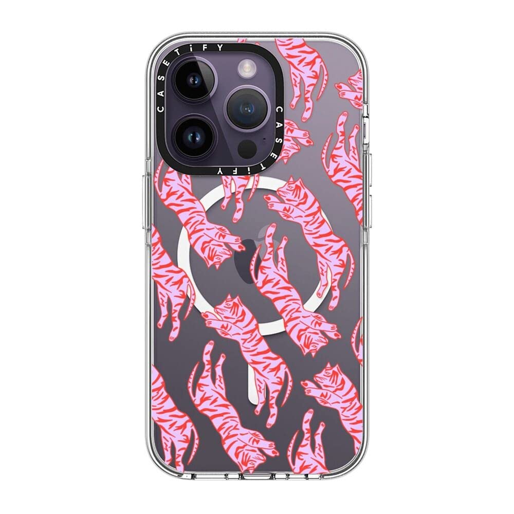CASETiFYClear Case for iPhone 14 Pro Compatible with Magsafe - Tigers by Grace Owen