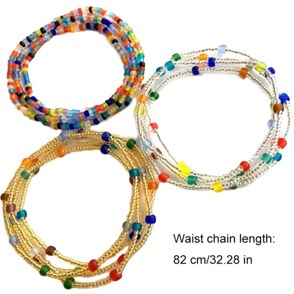 RWRAPS Waist Chain Beaded Handmade Ethnic Belly Chain Waist Jewelry Party Dress Up Jewelry Accessories (D 82cm)