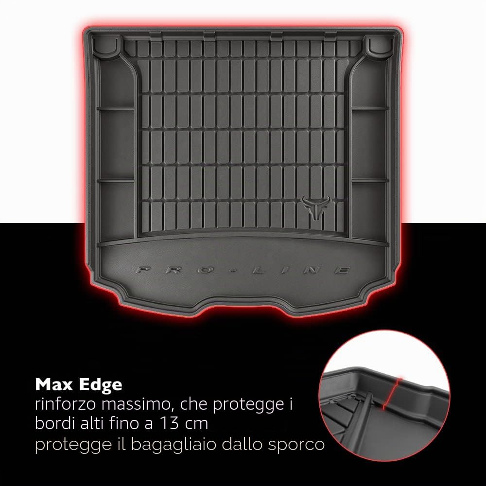 FROGUM ProLine 3D Esclusivo Tappetino Vasca Baule Bagagliaio in gomma perfetto per Alfa Romeo Stelvio dal 2016 | Comodo organizzatore | Bordi più alti