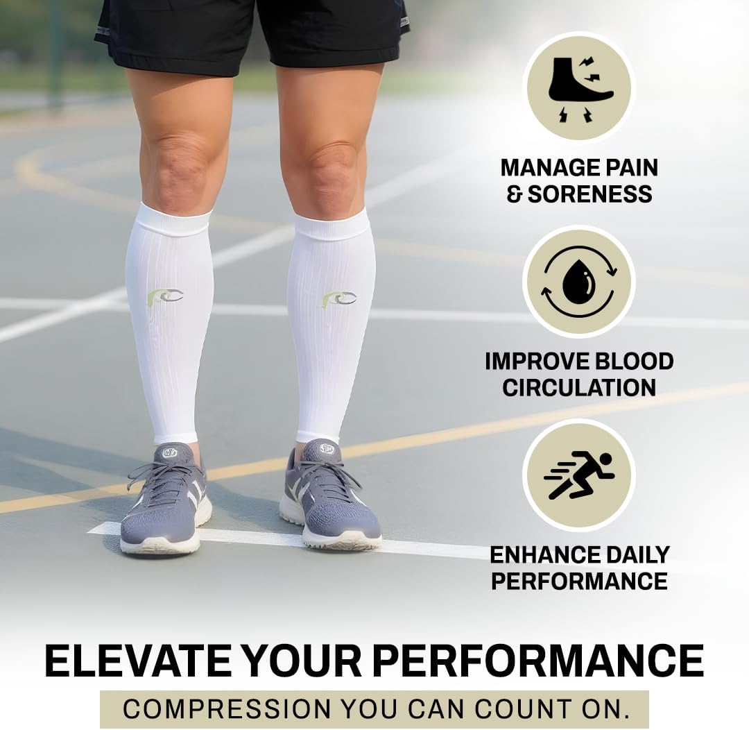PRO Compression Calf Sleeve for Pain Relief | Calf Guard for Running, Cycling, Nurses, and Sports - Image 3