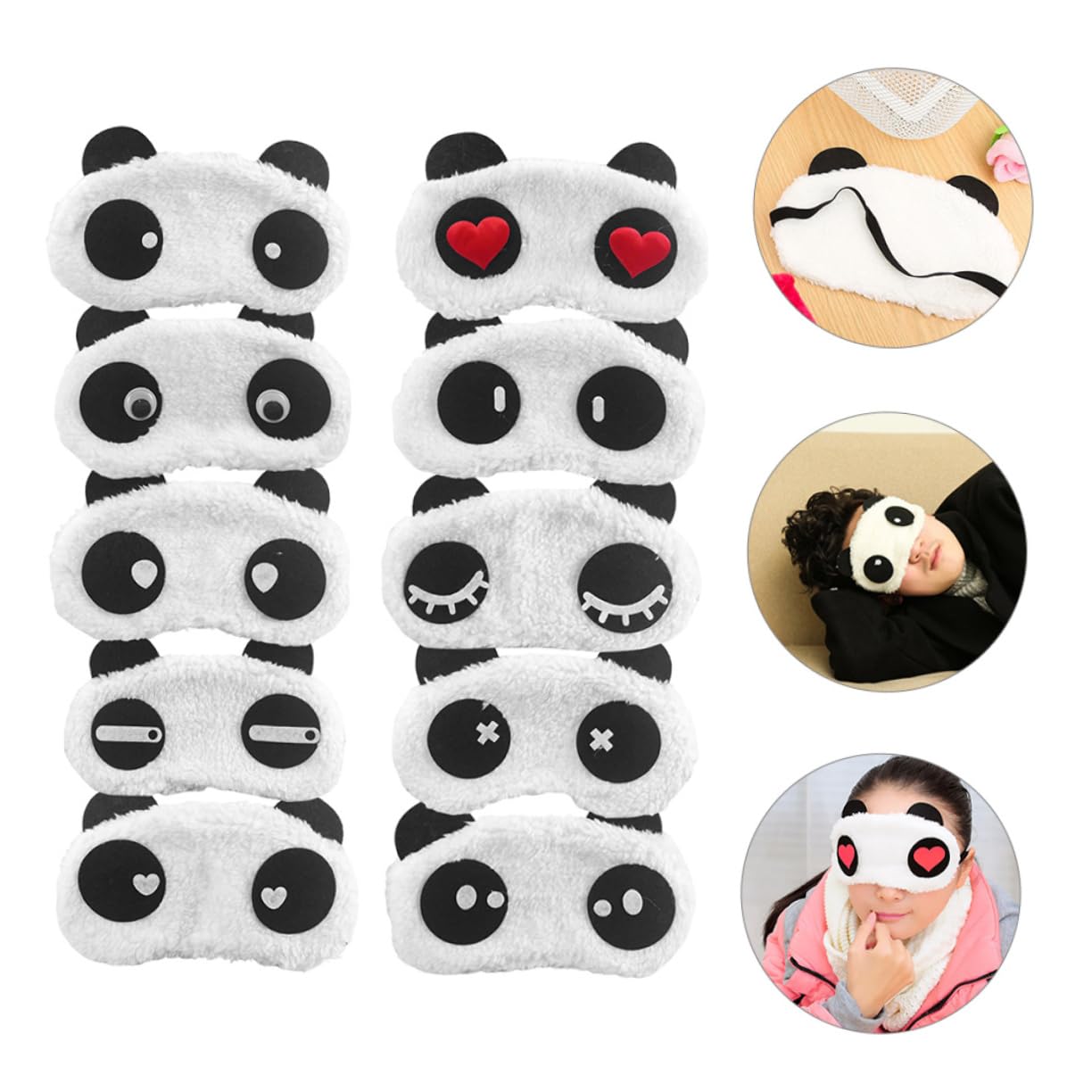 FOMIYES 30stücke Cartoon Panda Schlafmasken Für Mädchen Verstellbare Bequeme Weichem Für Schlafen Und Entzückendes Design Für