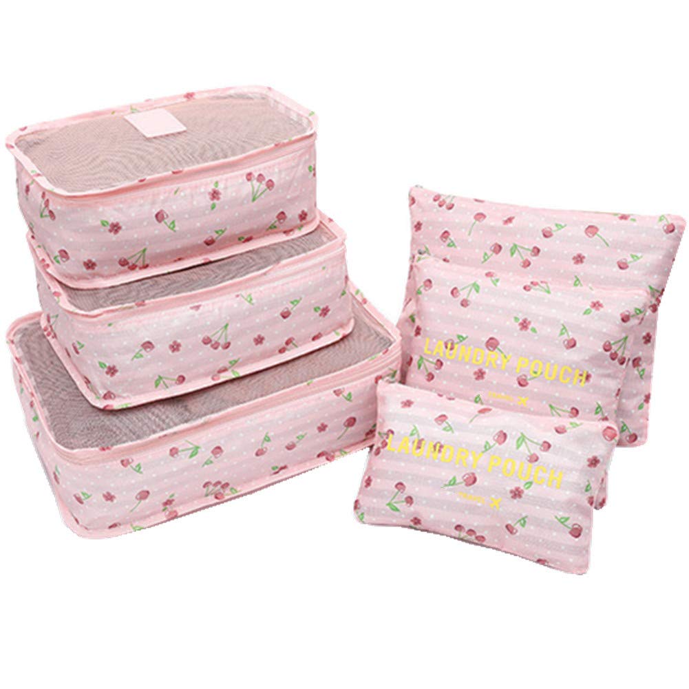 6Pcs Waterproof Travel Storage Bags Clothes Packing Cube Luggage Organizer Pouch