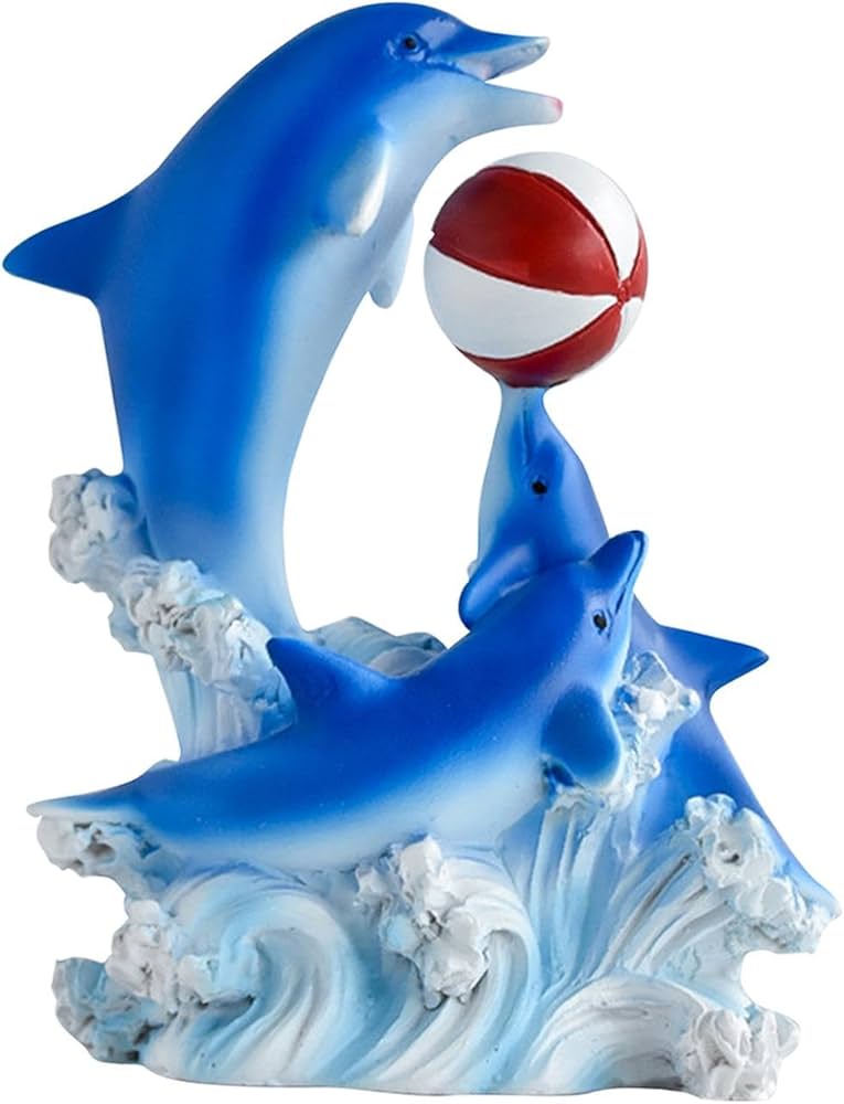 Amazon.co.jp: FLCPJGV イルカの像 置物 海の生き物 彫刻 デスクトップ