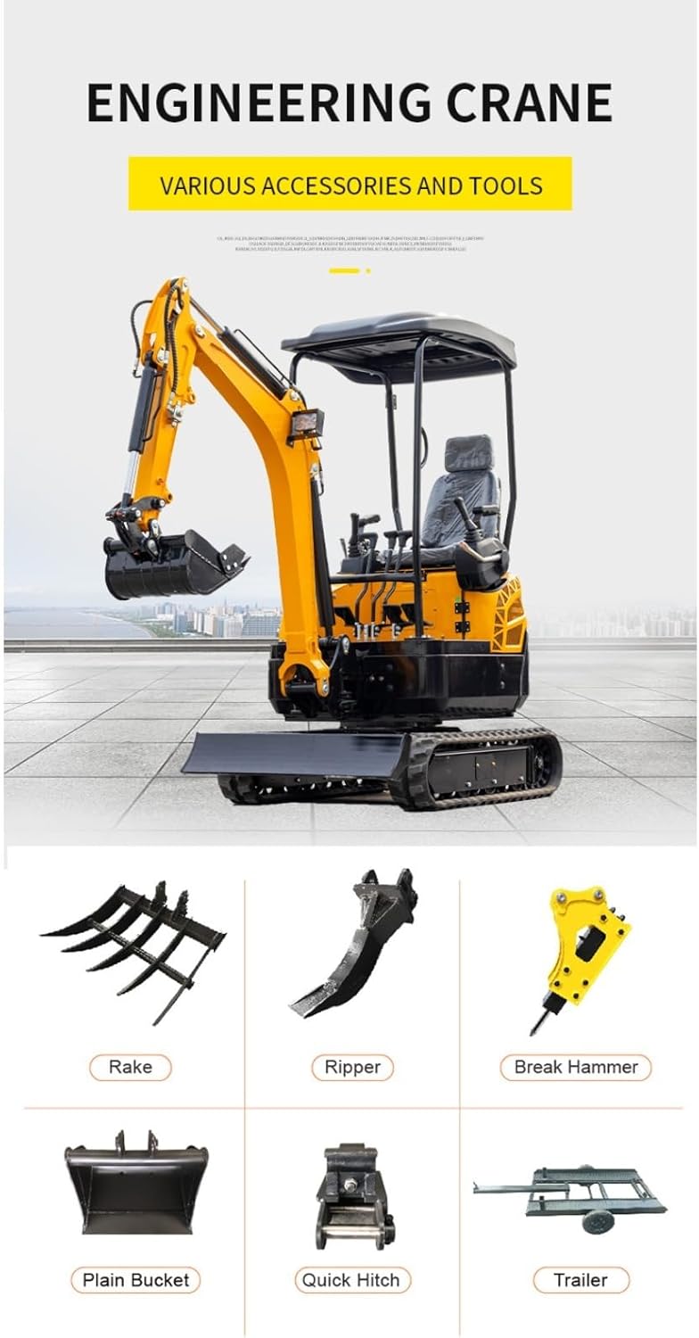 Mini Excavator Construction Grade – 1–3 Ton Hydraulic Digger for Municipal & DIY Projects