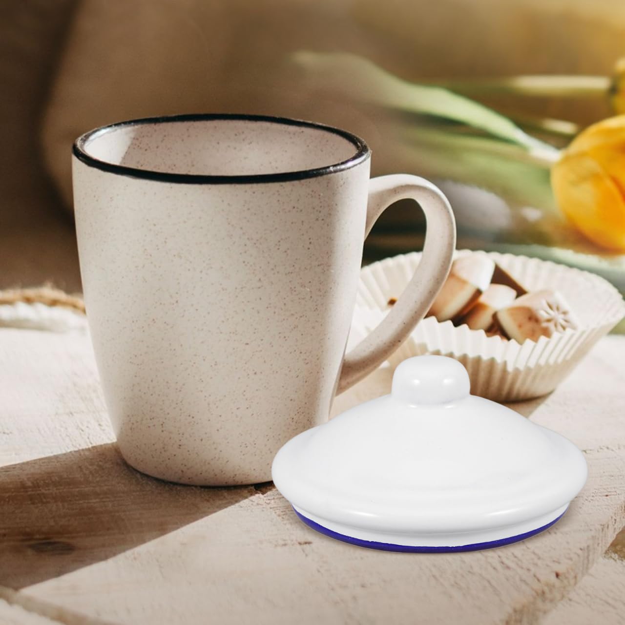 Coperchi Per Tazze Da Tè 4 Pezzi - In Smalto, Universali, Per Teiere E Tazze, Design Pratico E Elegante - Foto 10