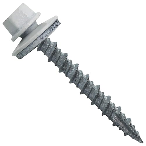 Miniatura 5 de Tornillos para techos de metal: (250) Tornillos de techo de chapa de metal galvanizado de 10 x 1-1/2 pulgadas. Tornillos de revestimiento de metal a