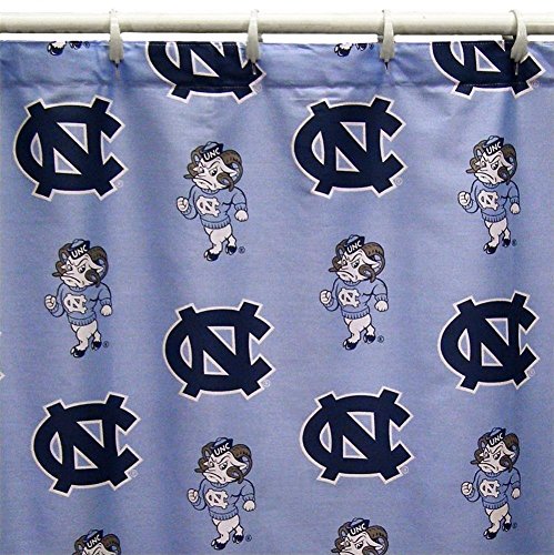 College Covers Everything Comfy North Carolina Tar Heels Bright and Colorful Shower Curtain Cover 70" x 72"