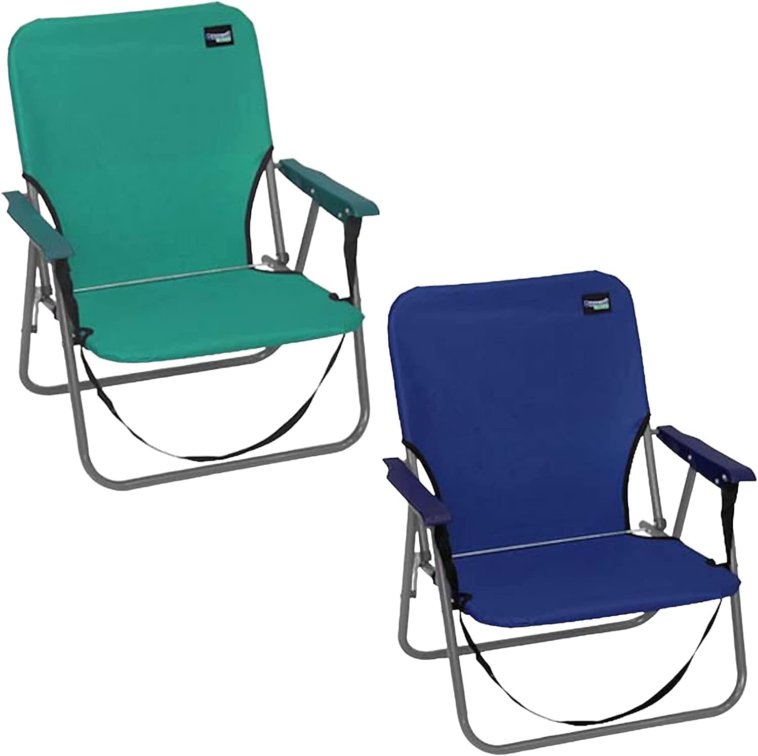 TIENDA EURASIA - Silla Playa Plegable | Pack 2 Sillas Playa | Ligera y Resistente | con Asa de Transporte | Color Azul y Turquesa | Medida 51 x 60 x 48 cm | Peso Máximo 110 Kg
