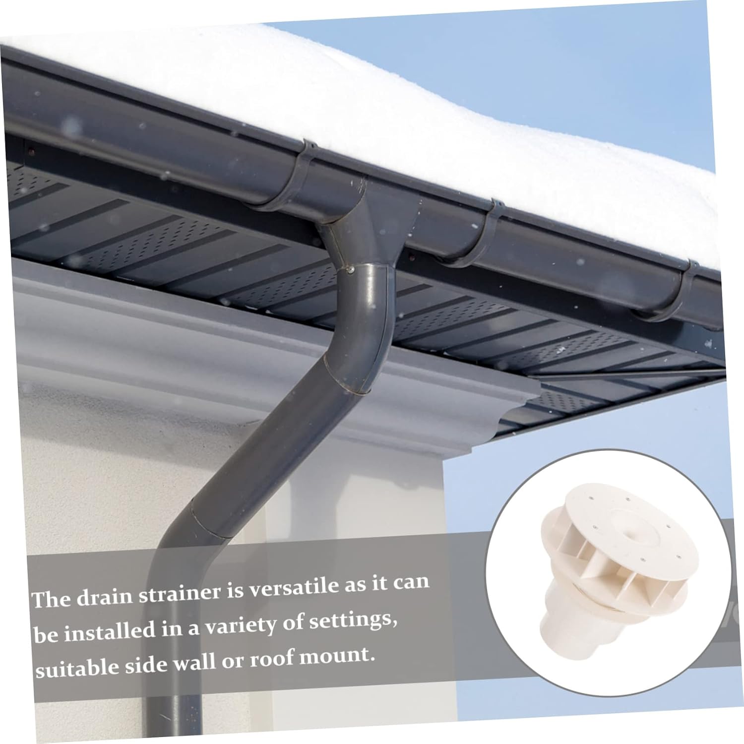 Downspout Drain Fitting Siphon Rain Funnel Versatile Rainwater Strainer for Roof Side Wall Mount Easy Installation Efficient Drainage for Gutter Systems