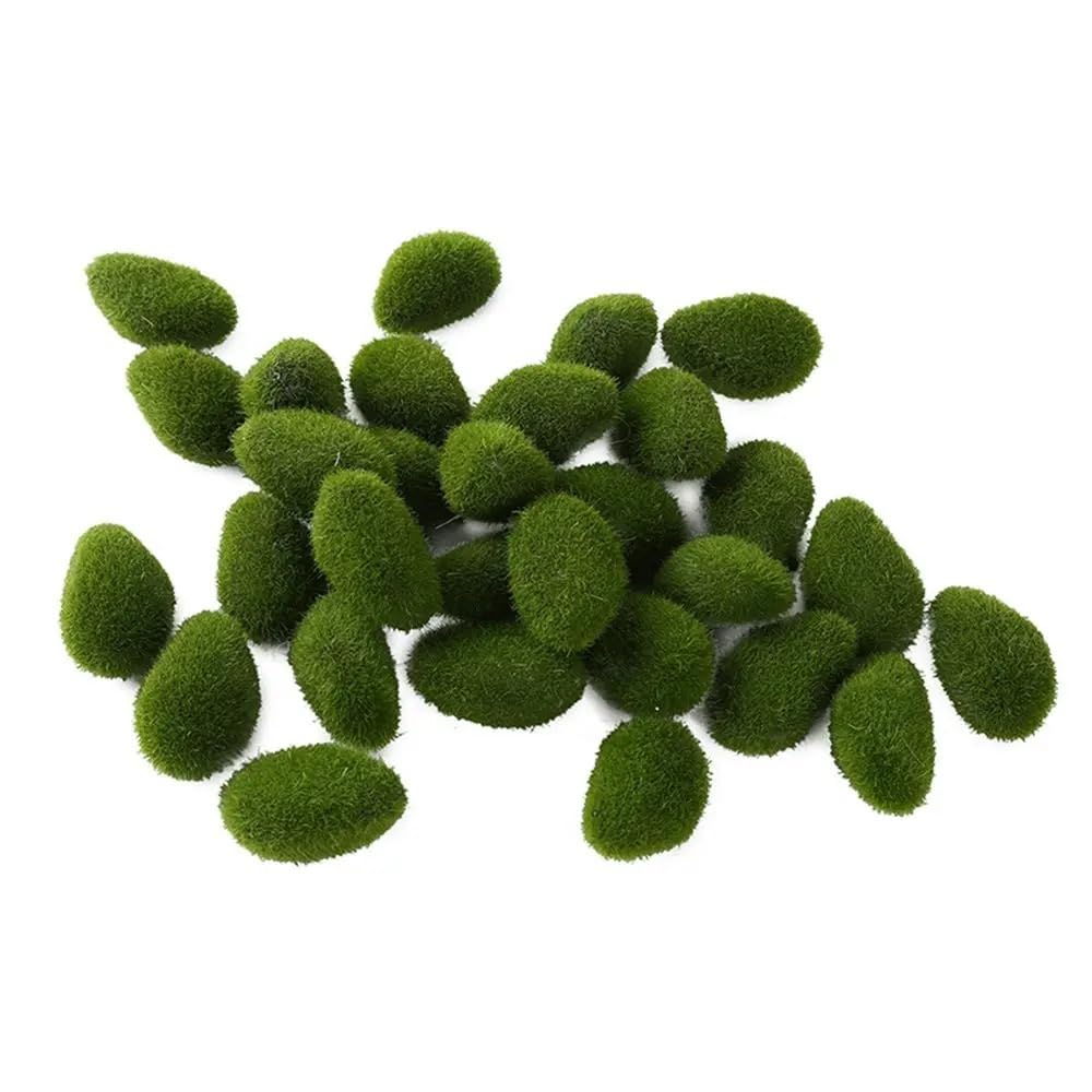 HZLXF1 Decoration Floral Arrangements Covered Stones Artificial Moss Rocks Artificial Green Moss Ball Faux Green Moss Simulation Plant