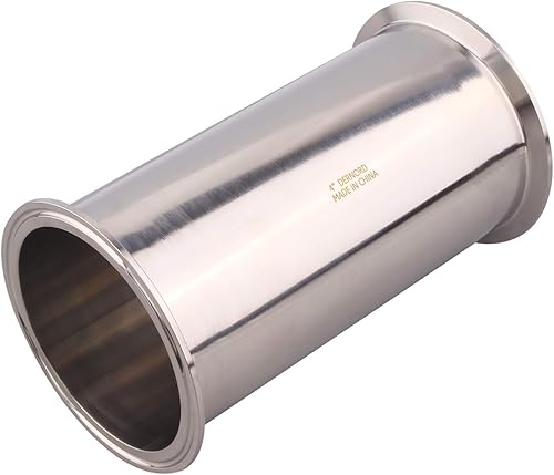 Miniatura 2 de DERNORD Tubo de carrete sanitario con extremos de abrazadera, tubo redondo sin costuras de acero inoxidable 304 con brida de virola de triple