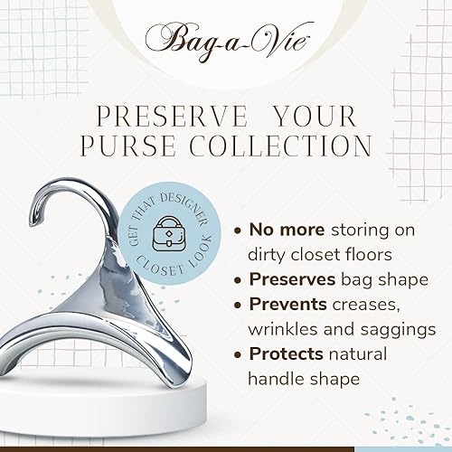 Miniatura 6 de Bag-a-Vie Colgador de bolso para armario, ganchos organizadores de bolsos para colgar bolsas y bolsos, proteger la forma de la bolsa y organizar el