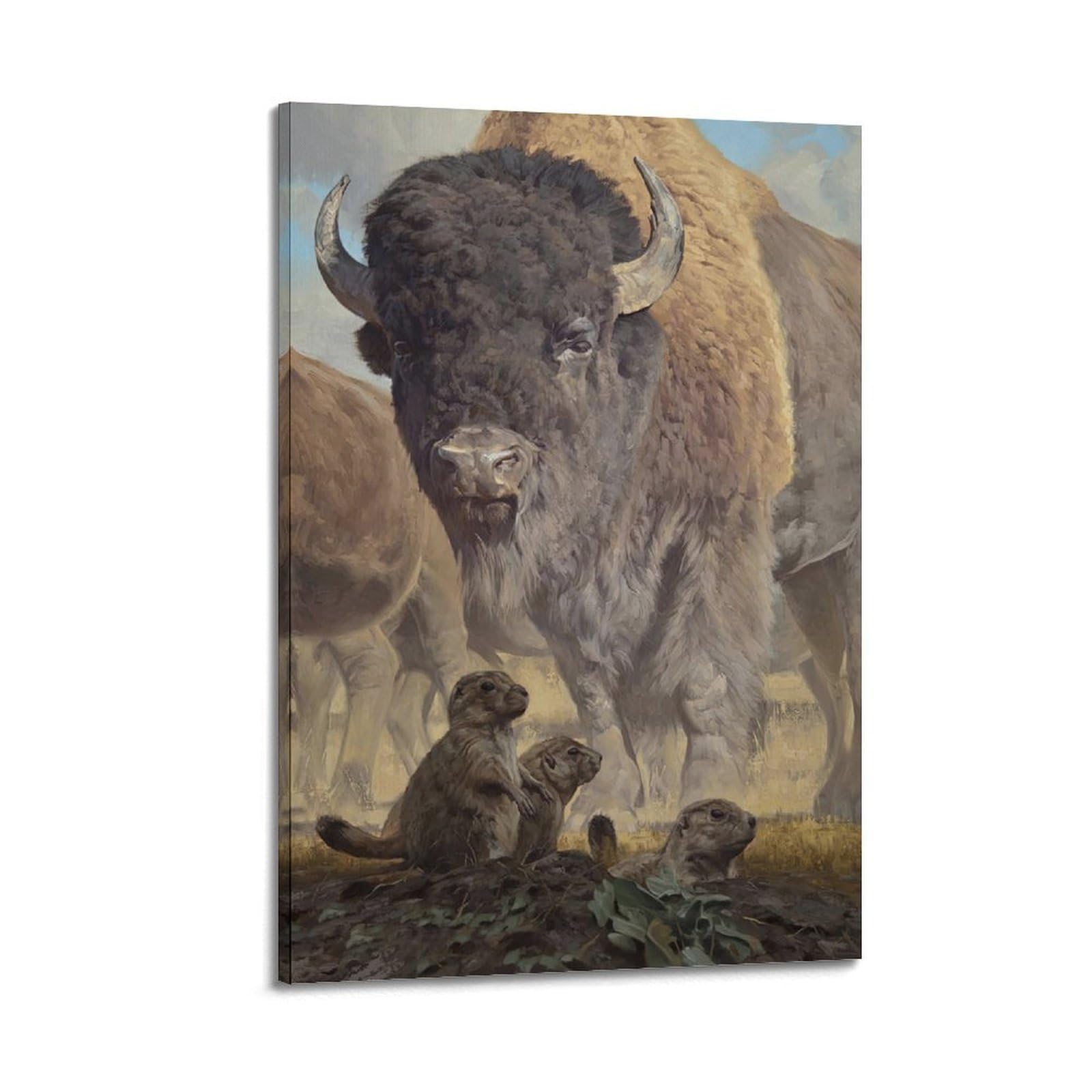 ZSZWHJ Animal Poster Cows And Groundhogs of The Prairie Poster Decorative Painting Canvas Wall Posters And Art Picture Print Modern Family Bedroom Decor Posters 12x18inch(30x45cm)