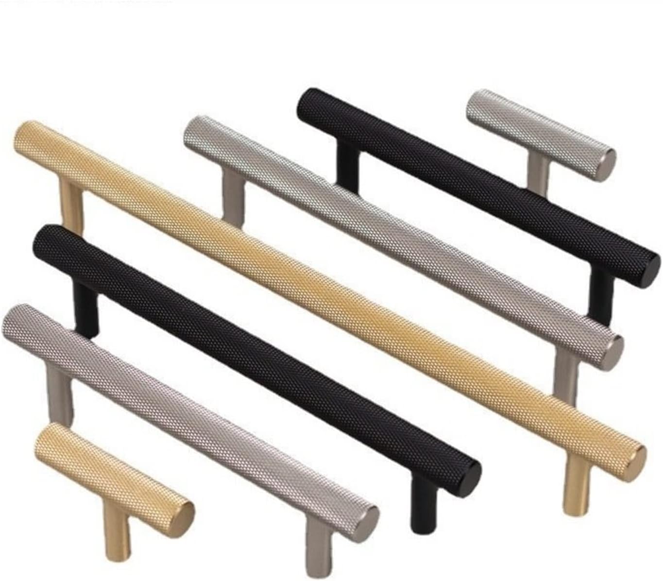 Brass Furniture Handles Knurled Gold Black Modern Wardrobe Cabinet Dresser Satin Cupboard Drawer Pulls Knobs 1Pcs (Color : C-4475-256-BLACK)