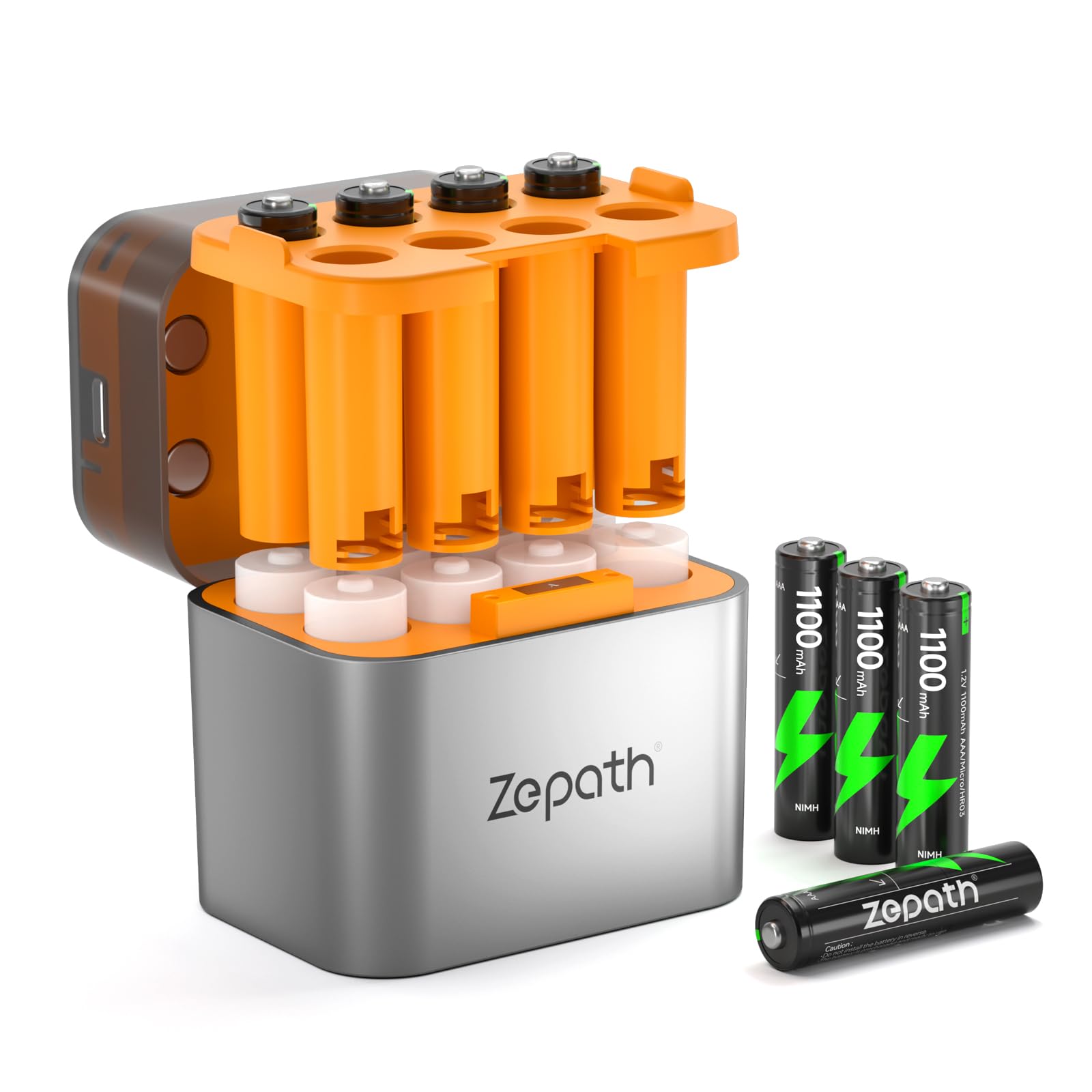 Amazon | 単3形 単4形充電池充電器セット 8スロット充電器+単4電池