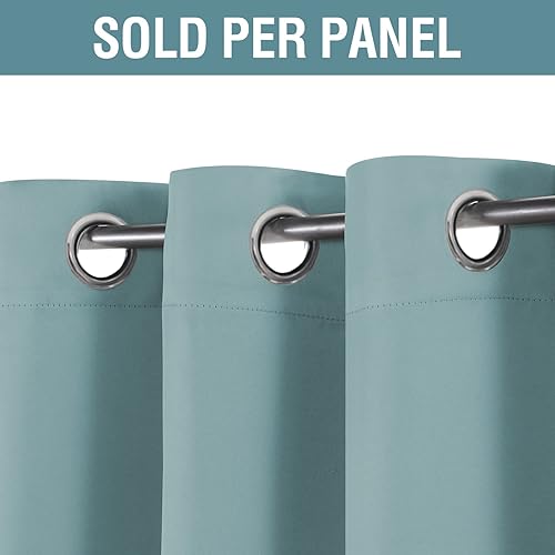 Miniatura 2 de H.VERSAILTEX - Cortina blackout con aislamiento térmico y ojales sólidos en la parte superior, ahorro de energía, extralarga de 63pulgadas, para