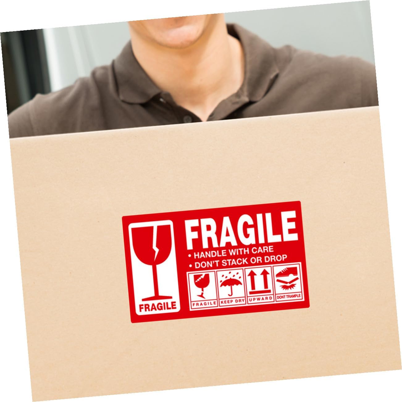 STOBOK 1roll Fragile Caution Label Stickers Shipping Warning for Safe Packaging Easy to Use Self-Adhesive Stickers for and Transport