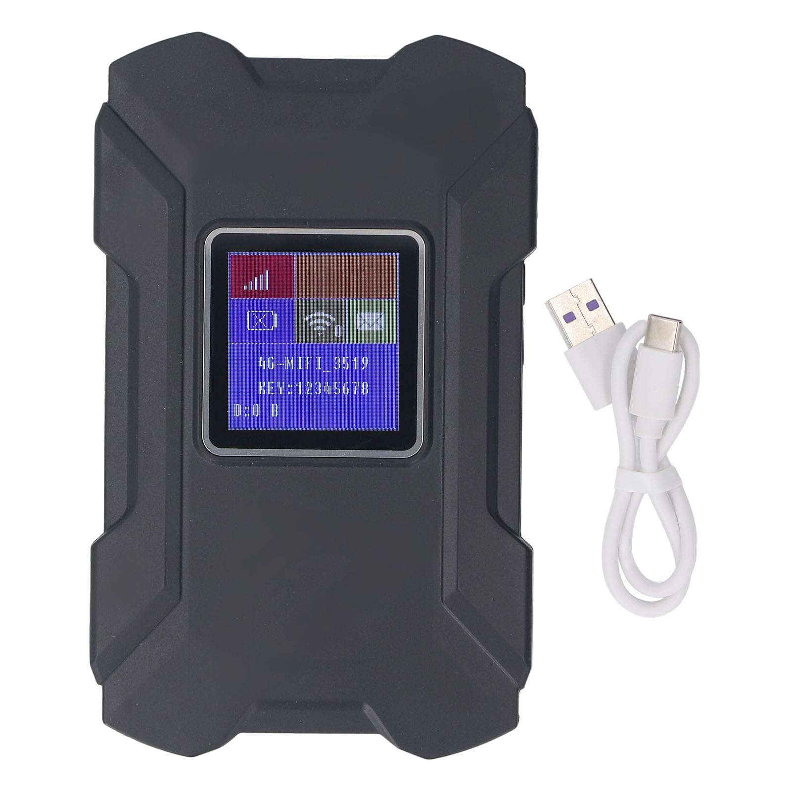 CHICIRIS Router Leggero con Hotspot Mobile 4G per un Massimo di 32 Dispositivi per Uso Esterno e Professionale Batteria da 3000 MAh (BLACK)
