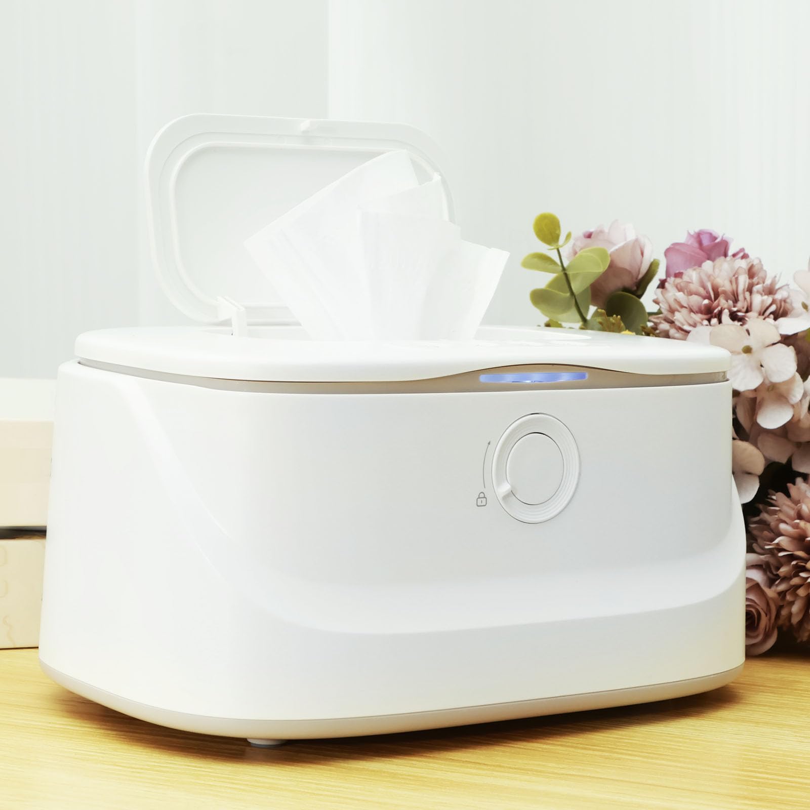 USB Baby Wipe Warmer with LED Light Baby Wipe Warmer Dispenser 3 Adjustable Temperature Diaper Wipe Warmer Portable Baby Wipe Heater Warmer Keeps Wipes Warm and Moist for Newborns Baby Nursery