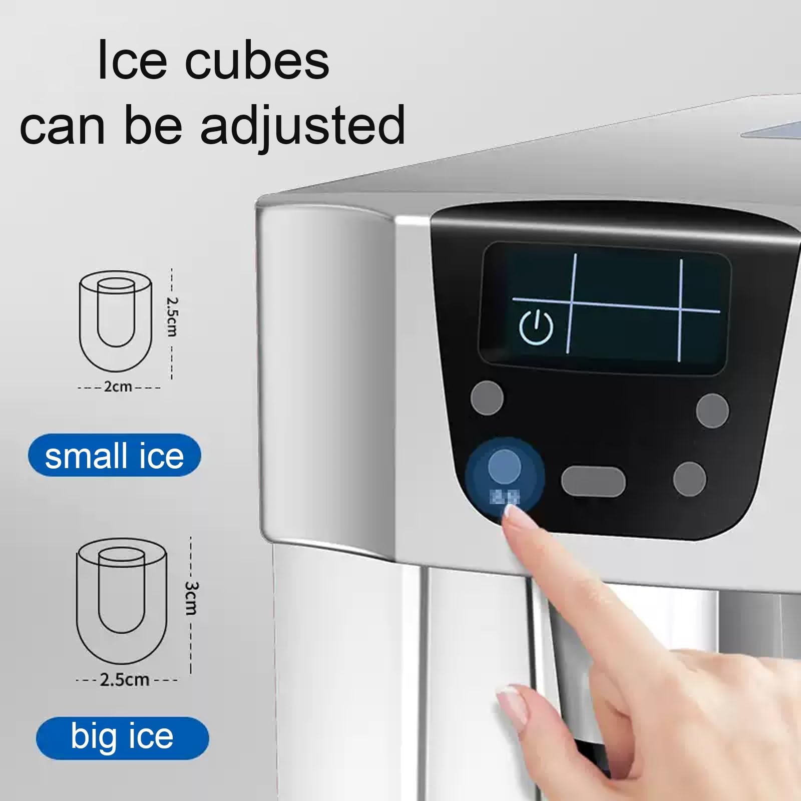 Water Cooler Dispenser Built-In Nugget Ice Maker 9 Cubes Ready In 6-10 Mins Ice Makers Countertop 33lbs In 24hrs Manual Water Addition For Home Office on Fridge.com - View 3