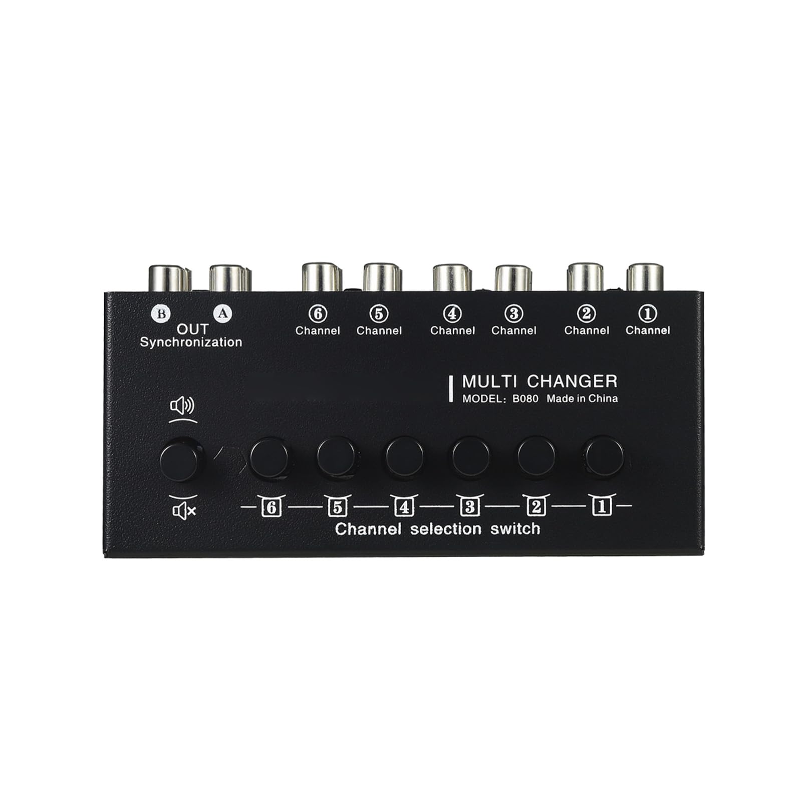 Bediffer Commutatore di Segnale Audio 6 in 2 Out con Prestazioni Affidabili e Commutazione Semplice per Home Theater e Configurazione Musicale Metallo Nero 5,4 X 2,4 X 1,6 Pollici