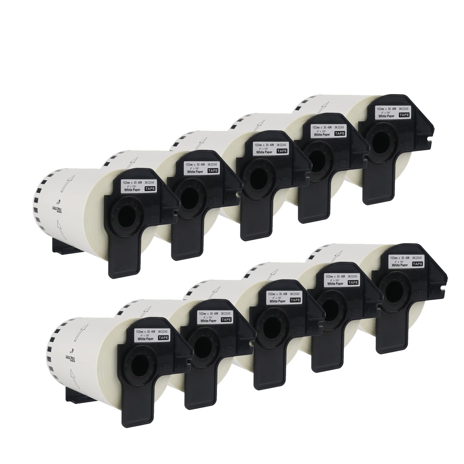 10 Rollen DK-22243 DK22243 Endlosetiketten kompatibel für Brother P-Touch DK-22243 selbstklebende Endlosetiketten(102 mm x 30,48 m) für QL-1050,QL-1060N,QL-1060NX,QL-1100,QL-1110,QL-1110NWB (10)