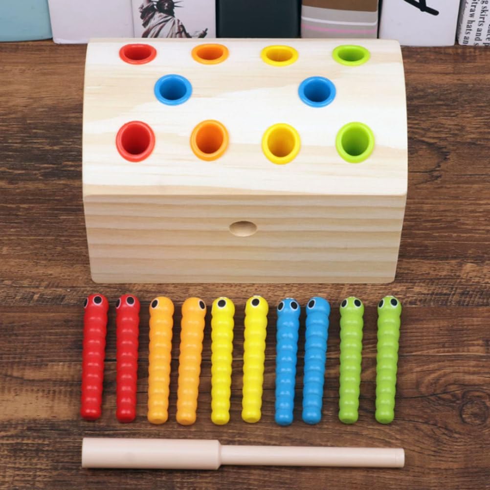 Jeu éducatif Montessori Bois vers aimantés