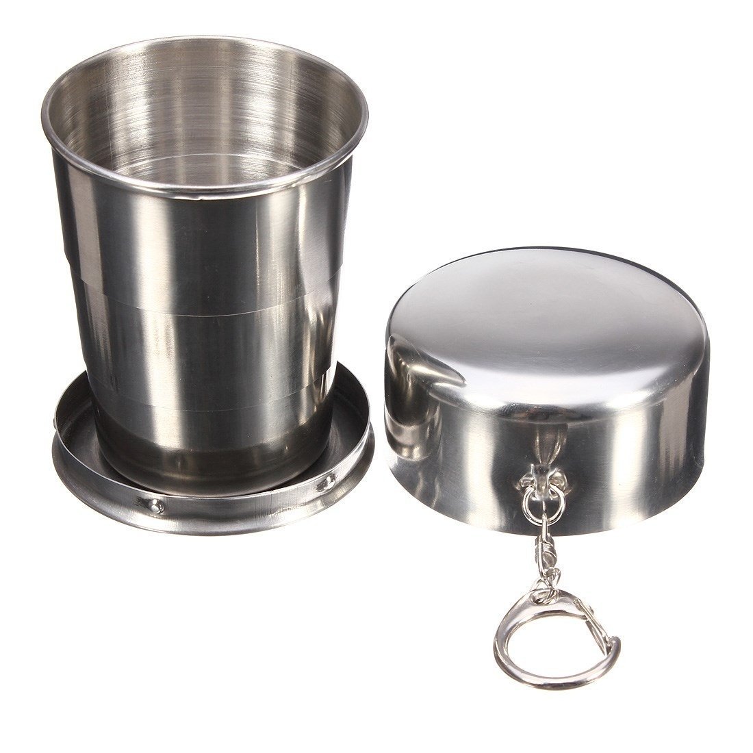 Folding Stainless Steel Travel Mug Cup Glass/Camping Water Glass/Collapsible Shot Glass/Stainless Steel Glass/Expandable Shot Glass 250 ml (B07MLL21YZ) Amazon Price History, Amazon Price Tracker