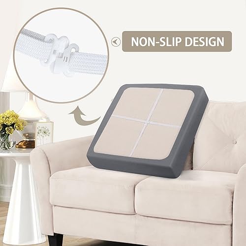 Miniatura 5 de SearchI Fundas elásticas de cojín de repuesto para sofá, 3 piezas, fundas elásticas para asiento de sofá, protector de muebles, funda suave con