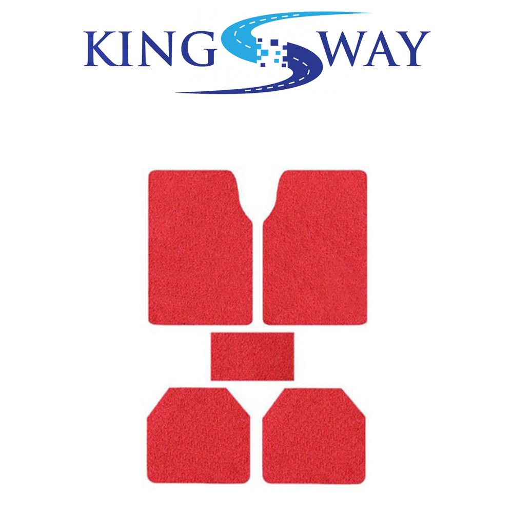 Kingsway Noodle/Grass Car Floor Mats for Chevrolet Enjoy (Red, Set of 5)