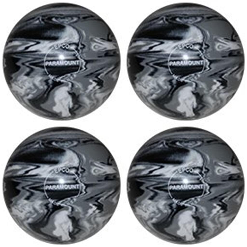 Bowlerstore Products EPCO Candlepin Bowling Ball- Marbleized - Black, White & Grey - 4 Balls (4 1/2 inch- 2lbs. 5oz.) 4 Balls