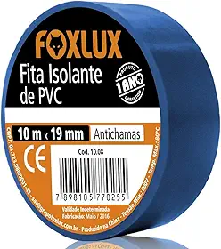 Foxlux Fita Isolante PVC Antichamas 10m x 19mm Azul