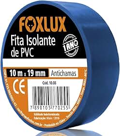 Foxlux Fita Isolante PVC Antichamas 10m x 19mm Azul