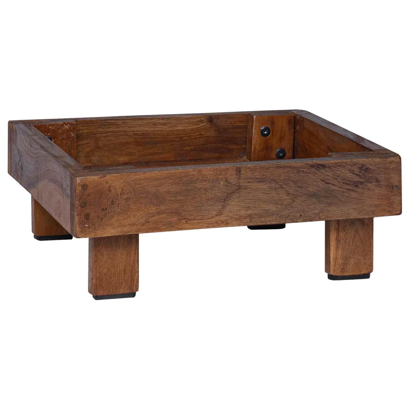 Supporto per piante, 3 pezzi, marrone mogano | Diverse dimensioni, resistente alle intemperie, superficie oliata, per balcone e giardino