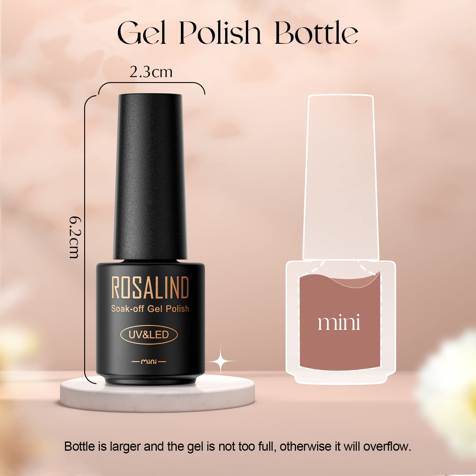 ROSALIND Vernis à Ongles Gels Semi Permanent 48 Pcs, 45 Couleurs + 1Base ＋1 Top Coat Brillant ＋1 Top Coat Matte, Lot Mini Nu Gris Vert Violet UV LED