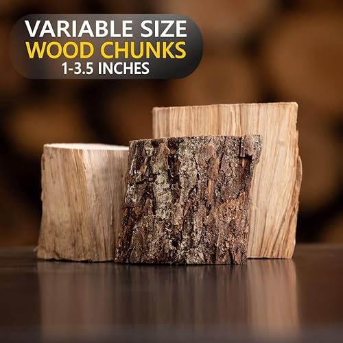 Miniatura 2 de Old Potters Trozos de madera para ahumar  12 libras para asar a la parrilla, ahumar y cocinar al fuego de leña  2 x 3 pulgadas, (cereza, 840 Cu in.)