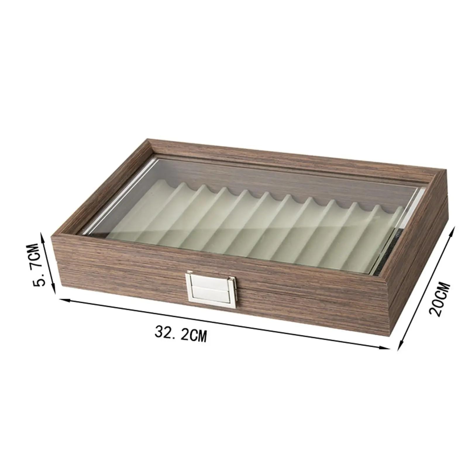 Holz-Füllfederhalter-Vitrine Stifteetui aus Holz, Platz for 12 Stifte, praktischer Organizer mit Fächern und Sichtfenster