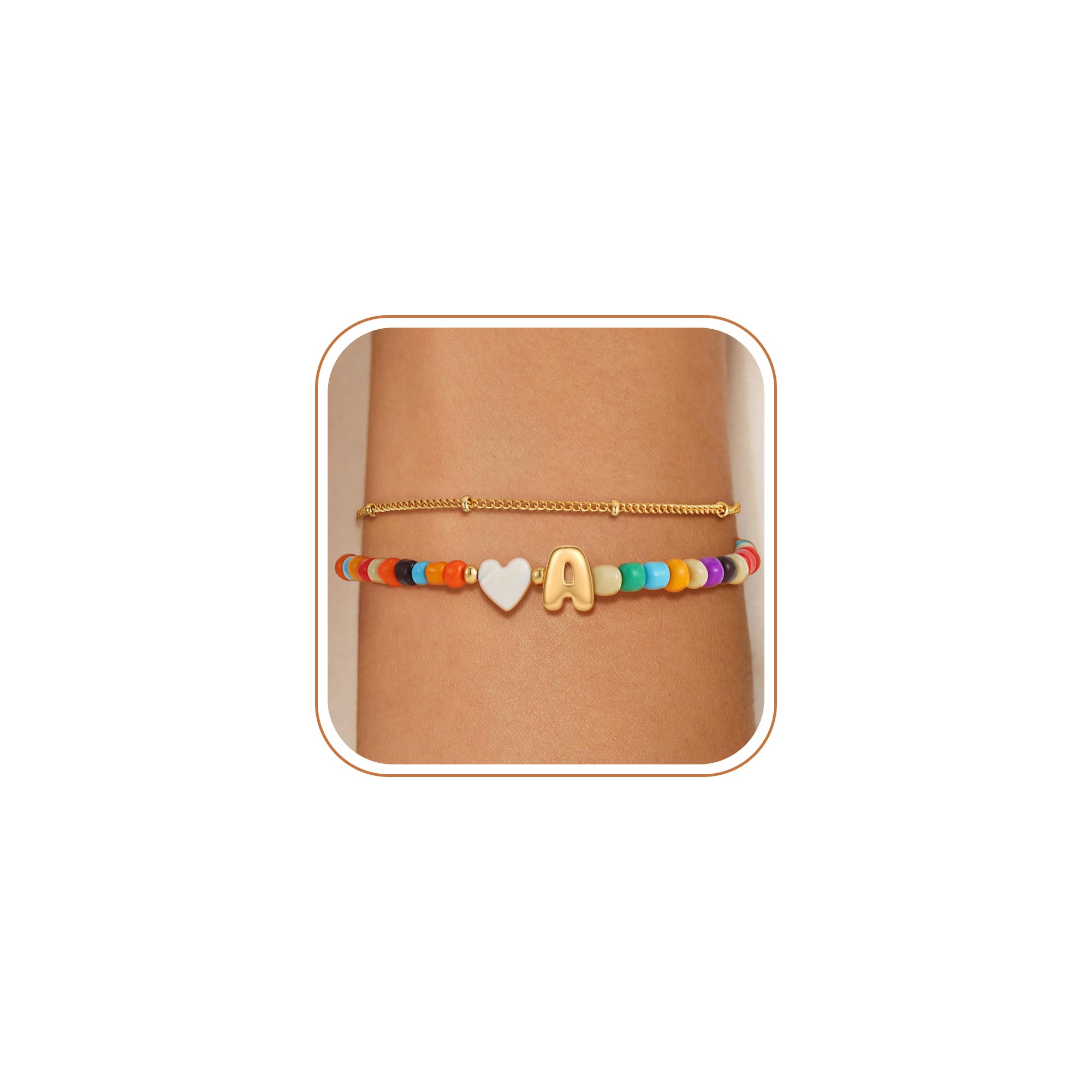 Eaciy Colorful Initial Bracelets