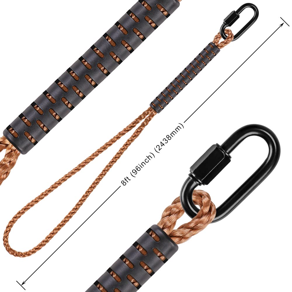 SELEWARE - Confezione da 2 cinghie per amaca, corda per altalena, amaca e sedia con moschettone in acciaio inossidabile, con moschettone fino a 454 kg, per parco giochi all'aperto, altalene, 240cm