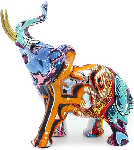 OYOYTLGX DecoraciĂłn de elefante, figuras de elefante grandes, decoraciĂłn del hogar, escultura de elefante de resina colorida, tronco, riqueza, OYOYTLGX DecoraciĂłn de elefante, figuras de elefante grandes, decoraciĂłn del hogar, escultura de elefante de resina colorida, tronco, riqueza,
