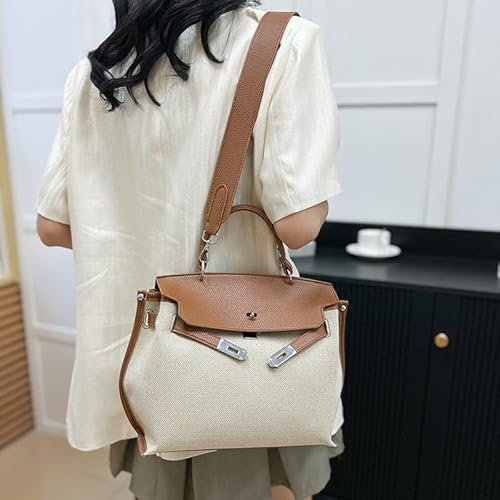 Cartiobeaty Women Top Handle Satchel Purse Handbag Designer Crossbody Tote Bag Trendy Canvas Shoulder Bag With 2 Detachable Straps thumb #1