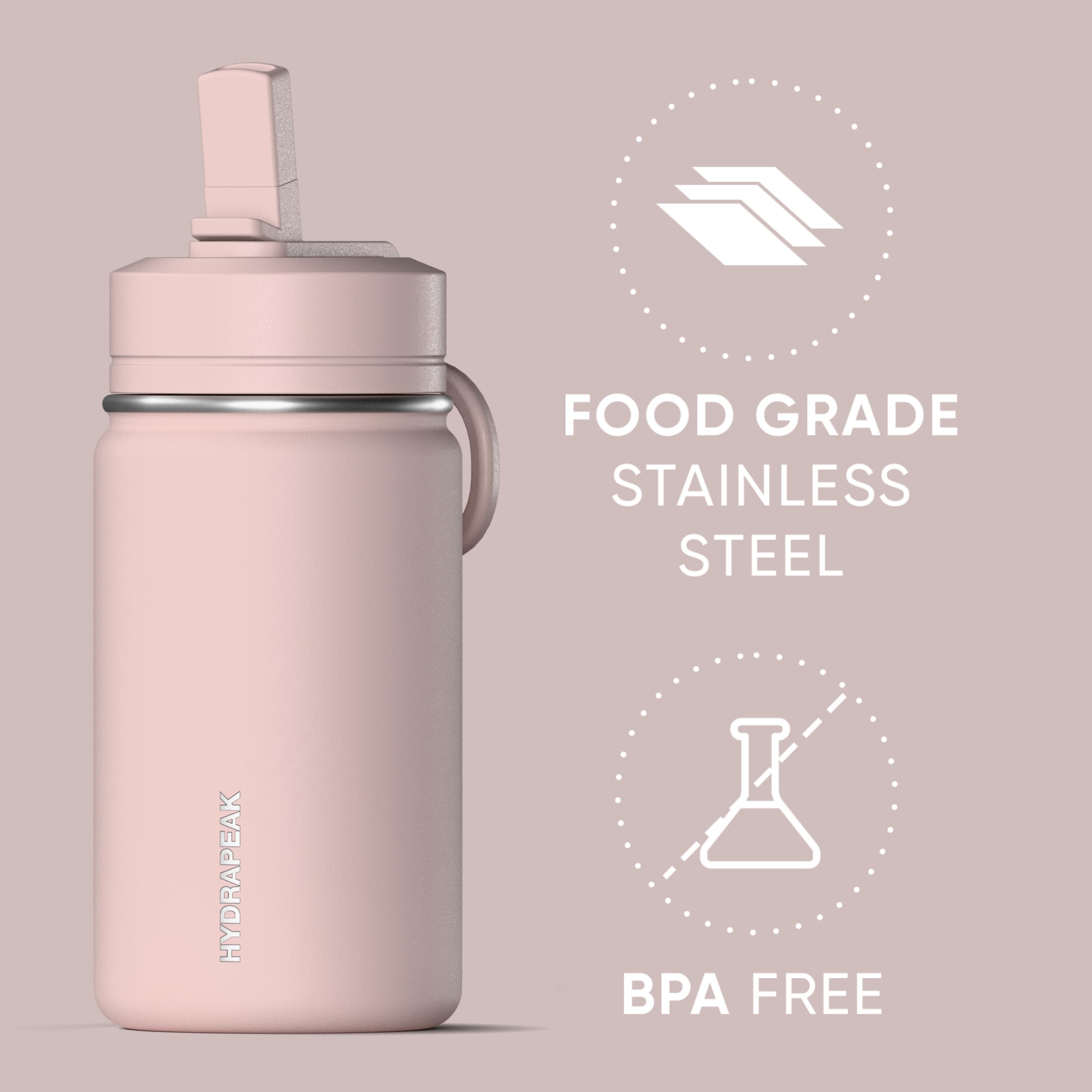 Amazon.com: Hydrapeak Mini 14oz Water Bottle with Straw Lid