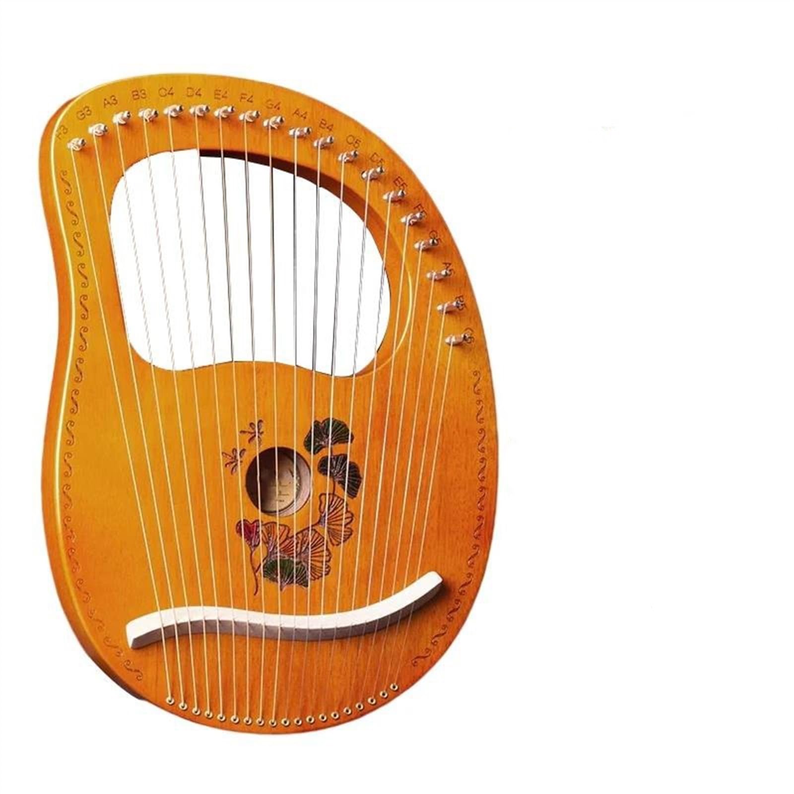 Anfänger harfe Holz-Mahagoni 19 Saiten Harfe Musikinstrument Für Klassische Musik Liebhaber Anfänger Leicht Zu Erlernen(Lotus leaf A)