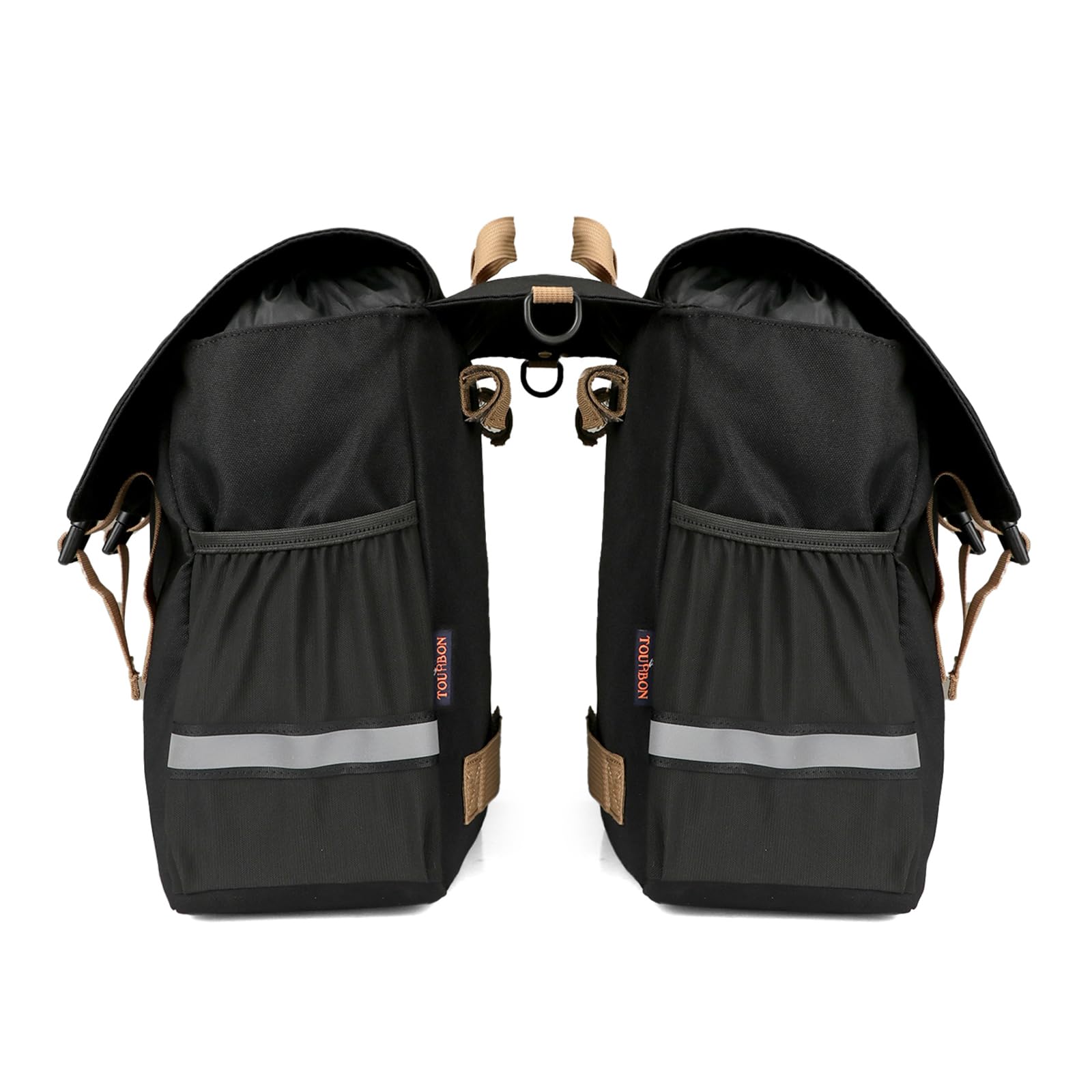 TOURBON Nylon Borsa Bici Doppia Grande Borsa Posteriore per Bicicletta con Tracolla Borsa da Sedile per Ciclismo Portapacchi
