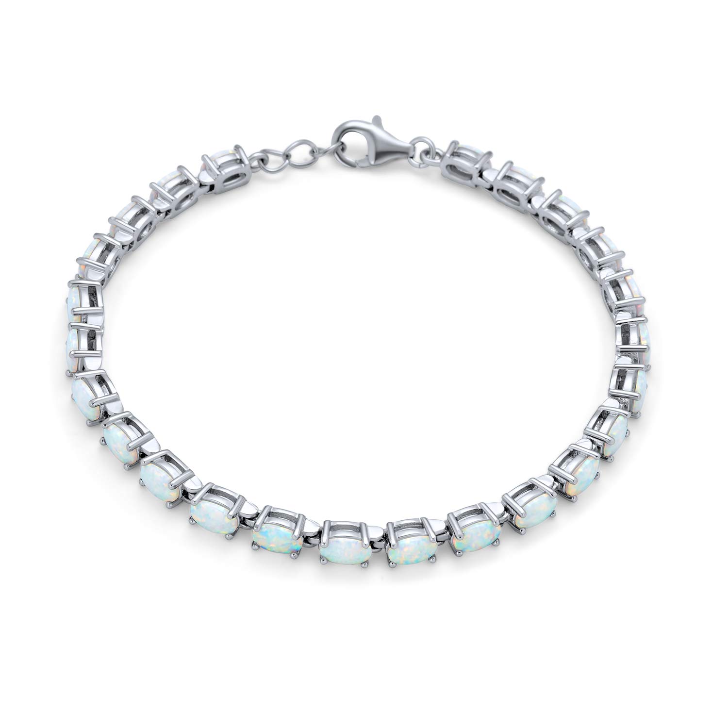 Bling Jewelry Bracciale Da Tennis Tradizionale Con Pietre Preziose Di Granato Zaffiro Ametista E Opale Per Donne Placcato In Oro 14 Carati Su Argento Sterling .925 Lunghezza Di 7-7.5 Pollici