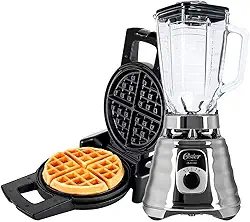 Kit Liquidificador New Osterizer Chrome e Máquina de Waffle Oster - 220V