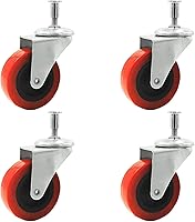 Vista 6 de Paquete de 12 ruedas giratorias de perfil bajo de 2 pulgadas para montaje en poste de taburete de carrito de servicio enredadera